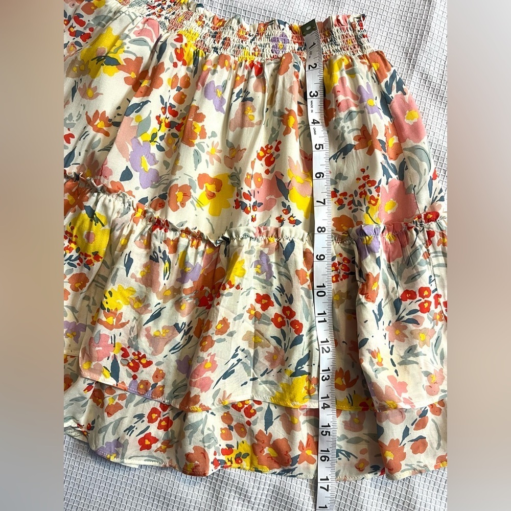 BB Dakota Steve Madden Floral Multi-Color Tiered Skirt Women’s Size Small - Picture 5 of 12